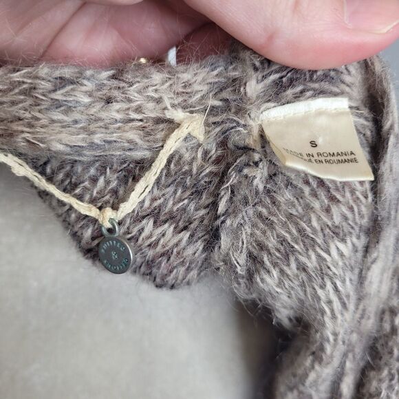 ANTHROPOLOGIE Knitted & Knotted cardigan peplum mohair sweater S - Picture 7 of 10